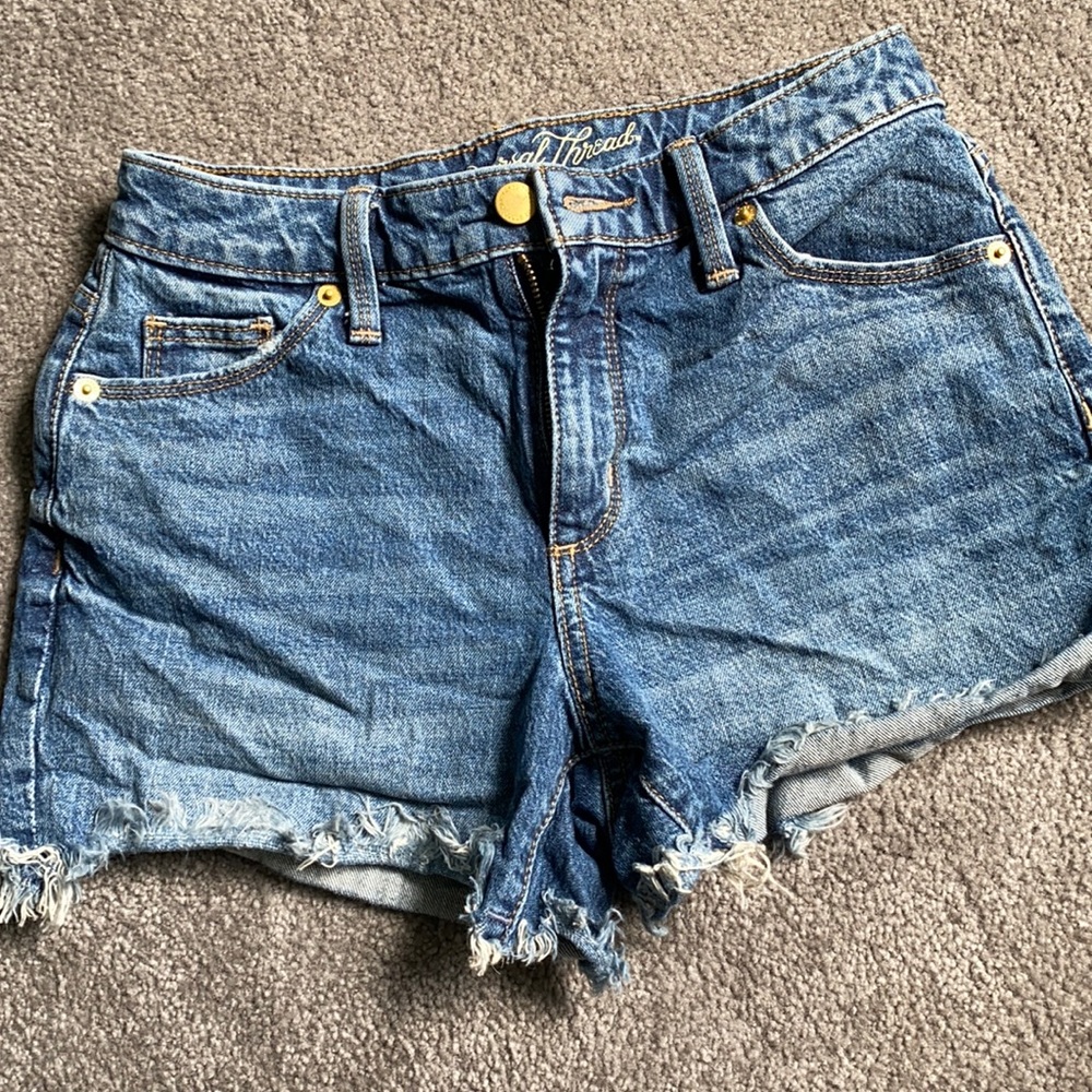 High rise jean shorts